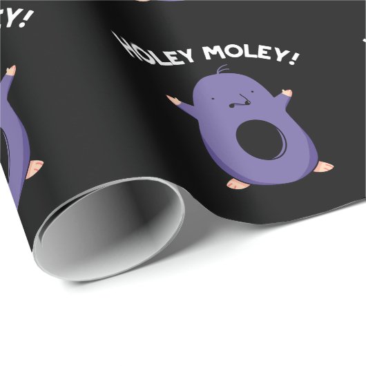 Holey Moley Funny Mole Pun Dark BG Cadeaupapier (Rol Hoek)