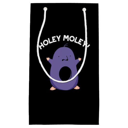 Holey Moley Funny Mole Pun Dark BG Klein Cadeauzakje (Voorkant)