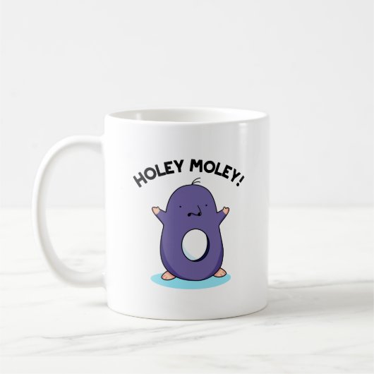 Holey Moley Funny Mole Pun Koffiemok (Links)