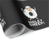 Holey Sheep Funny Animal Pun Dark BG Cadeaupapier (Rol Hoek)