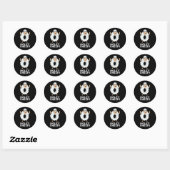Holey Sheep Funny Animal Pun Dark BG Ronde Sticker (Vel)