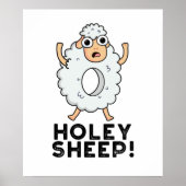 Holey Sheep Funny Animal Pun Poster (Voorkant)