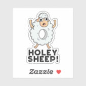 Holey Sheep Funny Animal Pun Sticker (Vel)