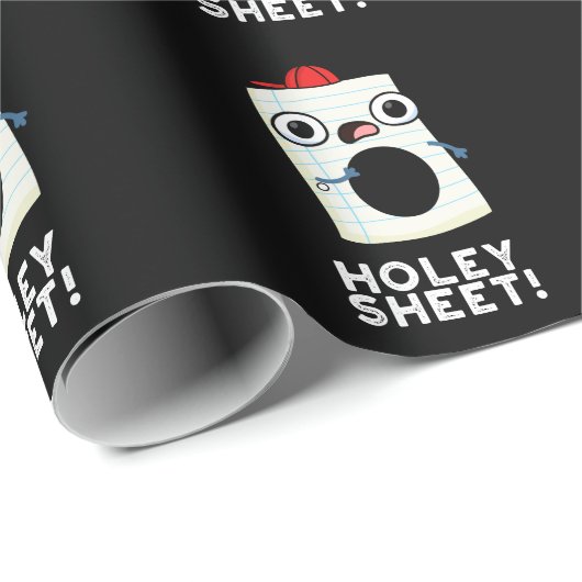 Holey Sheet Funny Paper Pun Dark BG Cadeaupapier (Rol Hoek)