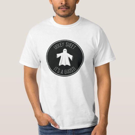 Holey Sheet Het is een Ghost - Funny Halloween T-S T-shirt (Voorkant)