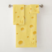 Holey Swiss Cheese Fanciful Monogrammed Gift Bad Handdoek (Insitu)