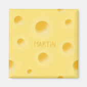 Holey Swiss Cheese Personalized Yellow Cheesy Magneet (Voorkant)