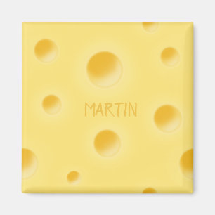 Holey Swiss Cheese Personalized Yellow Cheesy Magneet