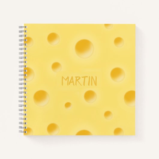 Holey Swiss Cheese Personalized Yellow Cheesy Notitieboek (Voorkant)