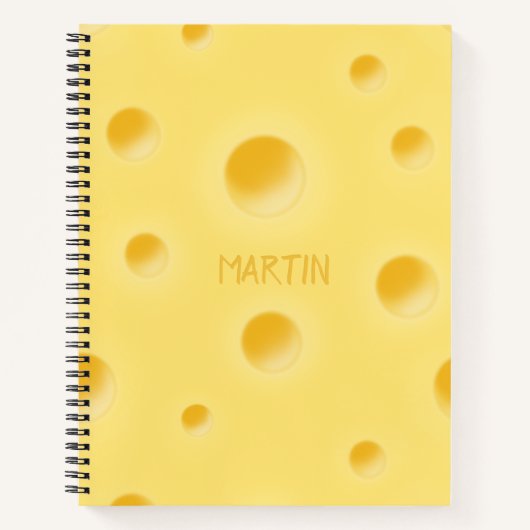 Holey Swiss Cheese Personalized Yellow Cheesy Notitieboek (Voorkant)