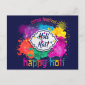 Holi Colorful Paint & Fireworks Briefkaart (Voorkant)
