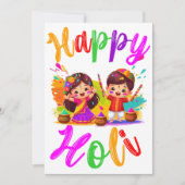 Holi Festival Groet Feestdagenkaart (Voorkant)