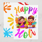 Holi Festival Groet Feestdagenkaart (Voorkant / Achterkant)