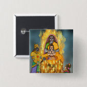 Holi-festival knop vierkante button 5,1 cm (Voorkant /achterkant)