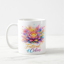 Holi Festival Lotus - Farbenfrohe Keramiktasse Koffiemok