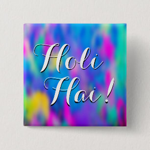 HOLI Festival of Colors 2 + jouw ideeën Vierkante Button 5,1 Cm