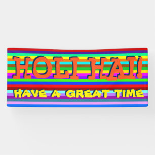 HOLI Festival of Colors - strepen + jouw ideeën Spandoek