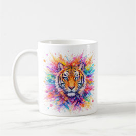 Holi Festival Tiger Watercolor Artistic Mug Koffiemok