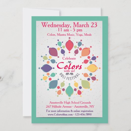Holi Festival uitnodiging (Voorkant)