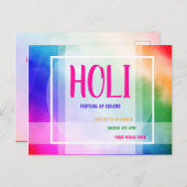 Holi Festival van Colors Uitnodiging Briefkaart (Voorkant / Achterkant)