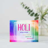 Holi Festival van Colors Uitnodiging Briefkaart (Staand voorkant)