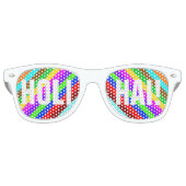 HOLI HAI kleurde Stripes patroon + uw ideeën Retro Zonnebril (Voorkant)