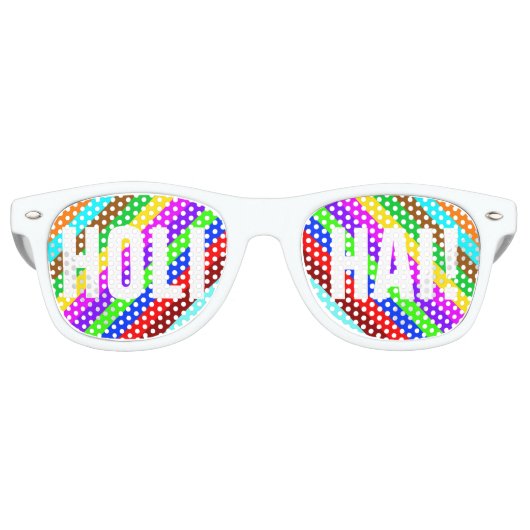 HOLI HAI kleurde Stripes patroon + uw ideeën Retro Zonnebril (Voorkant)