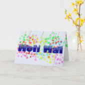 Holi Hai met kleurrijke Stippen en streaks Kaart (Gele Bloem)