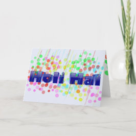 Holi Hai met kleurrijke Stippen en streaks Kaart