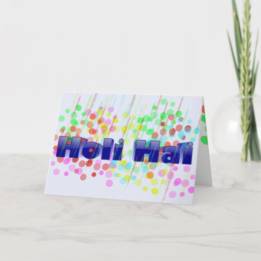 Holi Hai met kleurrijke Stippen en streaks Kaart (Voorkant)