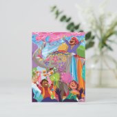 Holi Hai Painted Elephant in Crowd Briefkaart (Staand voorkant)