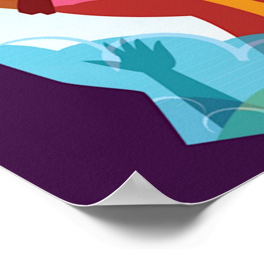 Holi Hai Painted Elephant in Crowd Poster (Hoek)