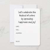 Holi Heart Festival van Liefde en Kleur Kaart (Achterkant)