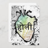 Holi Heart, sanskrit Kaart (Voorkant / Achterkant)