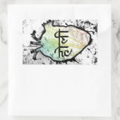 Holi Heart, sanskrit Rechthoekige Sticker (Tas)