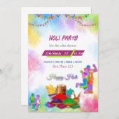 Holi Invitation Kaart (Voorkant / Achterkant)