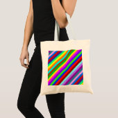 HOLI kleurde Stripes patroon + uw ideeën Tote Bag (Voorkant (product))