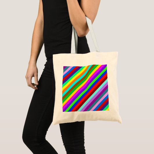 HOLI kleurde Stripes patroon + uw ideeën Tote Bag (Voorkant (product))