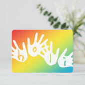 holi kleurige handen kaart (Staand voorkant)