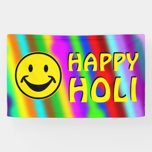HOLI-kleurige zachte strips - uw ideeën Spandoek (Horizontaal)