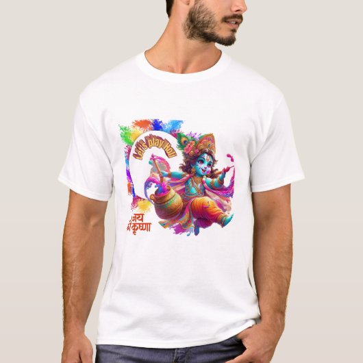 Holi met Krishna T-shirt (Voorkant)