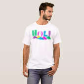 Holi met stapels kleurrijke poeders t-shirt (Voorkant volledig)