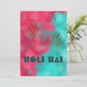 Holi Poeder en Handen Uitnodiging (Staand voorkant)