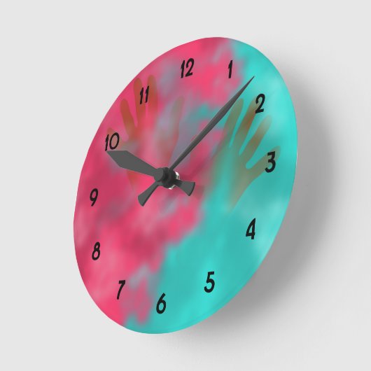 Holi Powder en Hands Ronde Klok (Hoek)