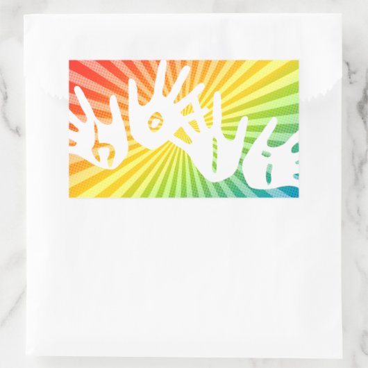 holi - regenboogstralen rechthoekige sticker (Tas)