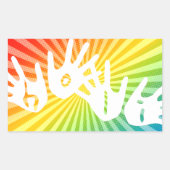 holi - regenboogstralen rechthoekige sticker (Voorkant)