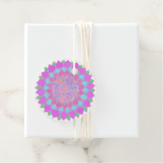 Holi verf splash bloemige rangoli bedankjes labels