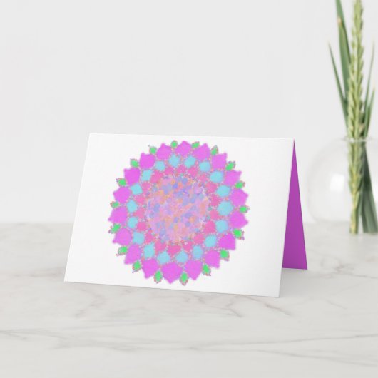 Holi verf splash bloemige rangoli feestdagen kaart (Voorkant)