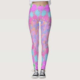 Holi verf splash bloemige rangoli leggings
