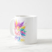 Holi Vibes - Bunte Typografie Tasse Koffiemok (Voorkant links)